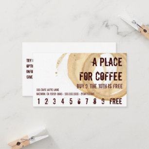 Coffee Stain Logo Drink Punch Hero Loyalty Card