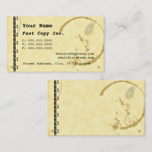 Coffee Stain Typewriter Grunge Business Cards