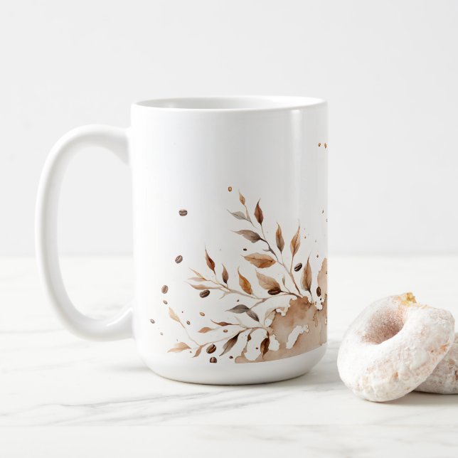 Coffee stain vine - Coffee Addicts Mug (With Donut)