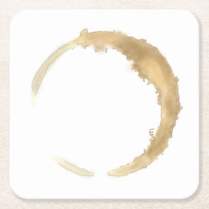 Coffee Stain Watercolor Coaster