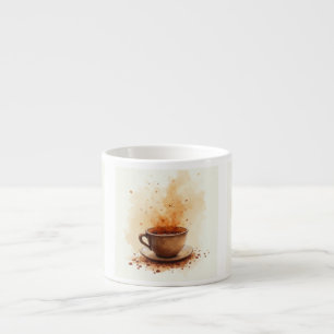 Coffee stained espresso cup