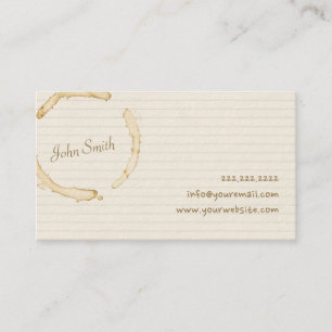 Coffee Stained Handwriting Script Calling Card