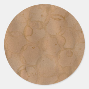 coffee stains background classic round sticker