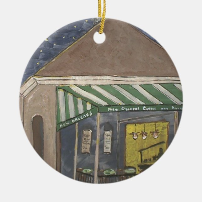 Coffee Stand Ceramic Tree Decoration (Front)