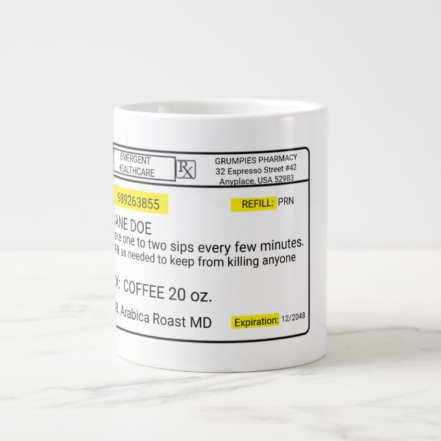 COFFEE STAT LARGE COFFEE MUG (Front)