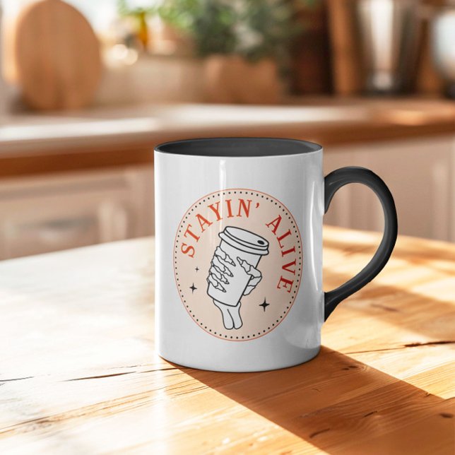 Coffee Stayin' Alive Skeleton Mug (Creator Uploaded)