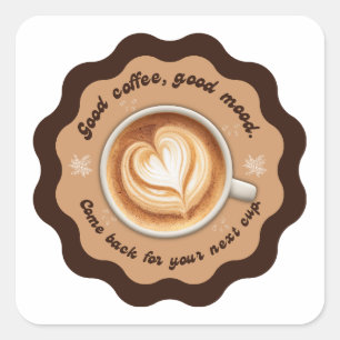 Coffee Sticker Good Mood Latte Art
