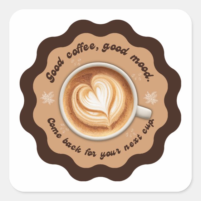 Coffee Sticker Good Mood Latte Art (Front)