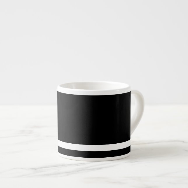 Coffee Strong Black With White Stripe  Espresso Cup (Front Right)