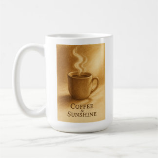 Coffee & Sunshine – Cozy Morning Sepia Art Mug