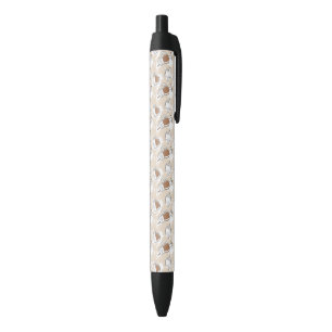 Coffee, sweet pattern black ink pen