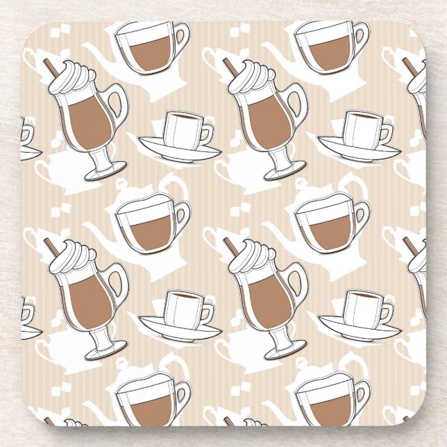 Coffee, sweet pattern coaster (Front)
