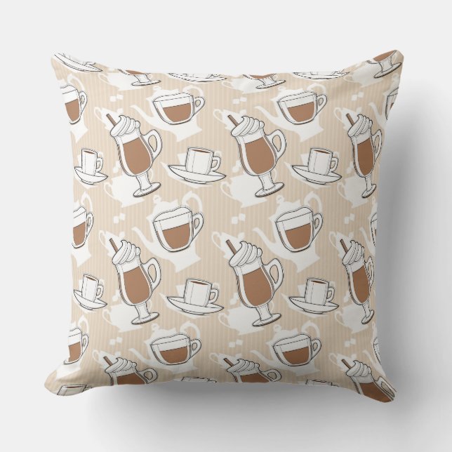 Coffee, sweet pattern cushion (Front)