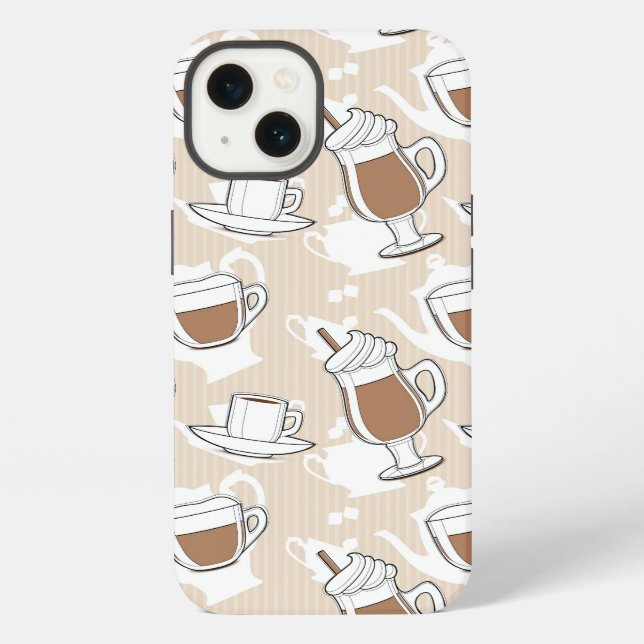 Coffee, sweet pattern iPhone case (Back)