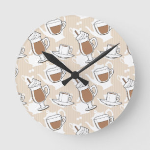 Coffee, sweet pattern round clock