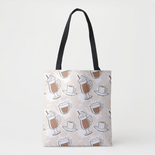 Coffee, sweet pattern tote bag (Front)