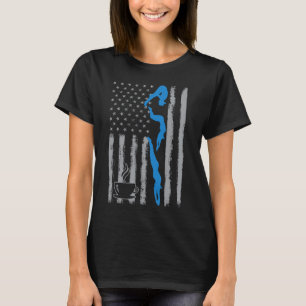 coffee swimming- Vintage USA American Flag for swi T-Shirt