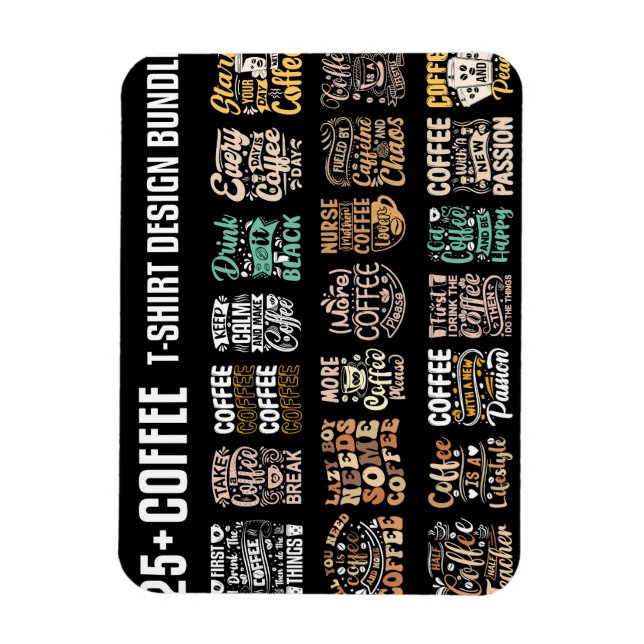 Coffee T Shirt design bundle Magnet (Vertical)