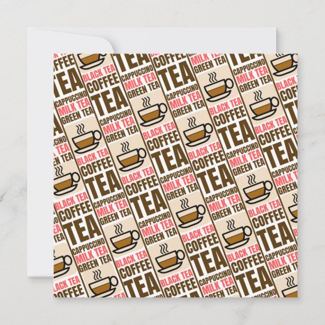 COFFEE TEA PATTERN, Flat Card (Front)