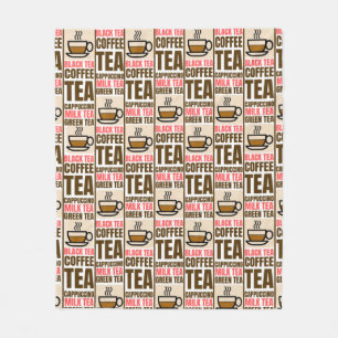 COFFEE TEA PATTERN, Fleece Blanket