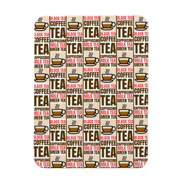 COFFEE TEA PATTERN, Flexible Photo Magnet (Vertical)