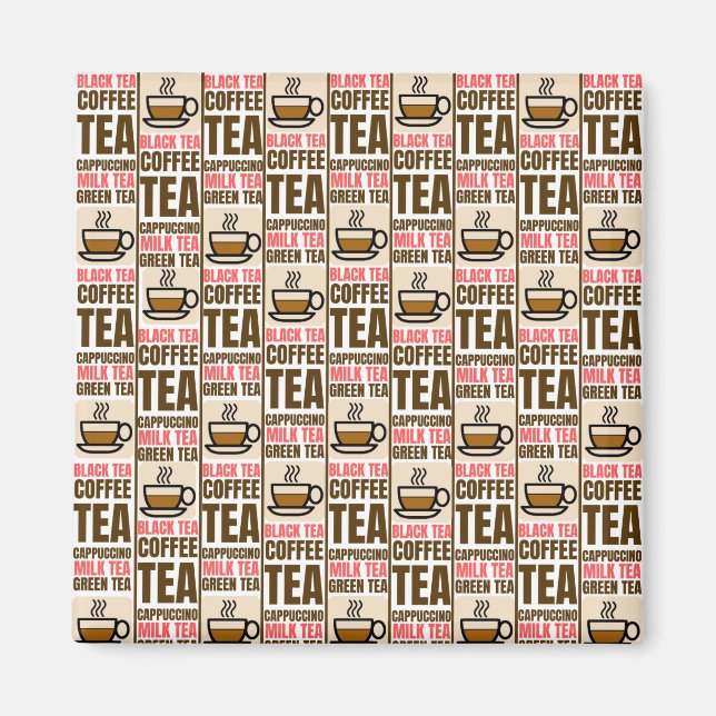 COFFEE TEA PATTERN, Magnet (Front)
