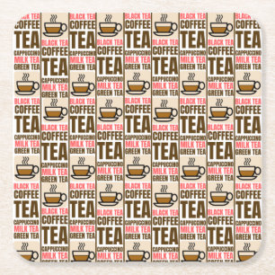 COFFEE TEA PATTERN, Paper Coaster