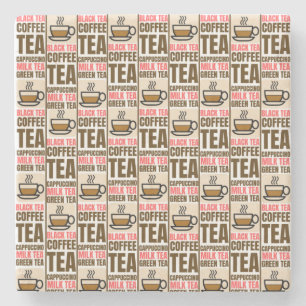 COFFEE TEA PATTERN, Stone Coaster