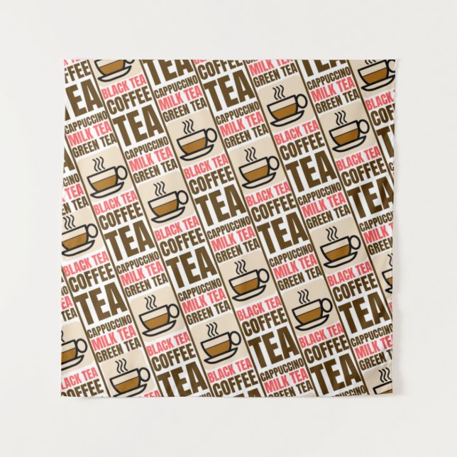COFFEE TEA PATTERN, Tapestry (Front)