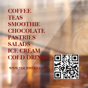 Coffee Tea Salads Window Vinyls Transparent Food