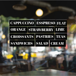 Coffee Tea Salads Window Vinyls Transparent   Food