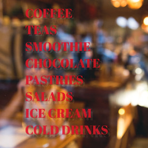 Coffee Tea Salads Window Vinyls Transparent   Food