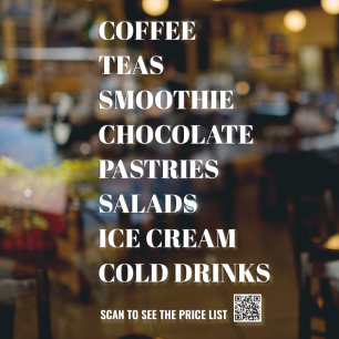 Coffee Tea Salads Window Vinyls Transparent   Food