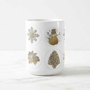 Coffee, Tea, Snow flake, Snow man, Tree, Poinsetta Coffee Mug