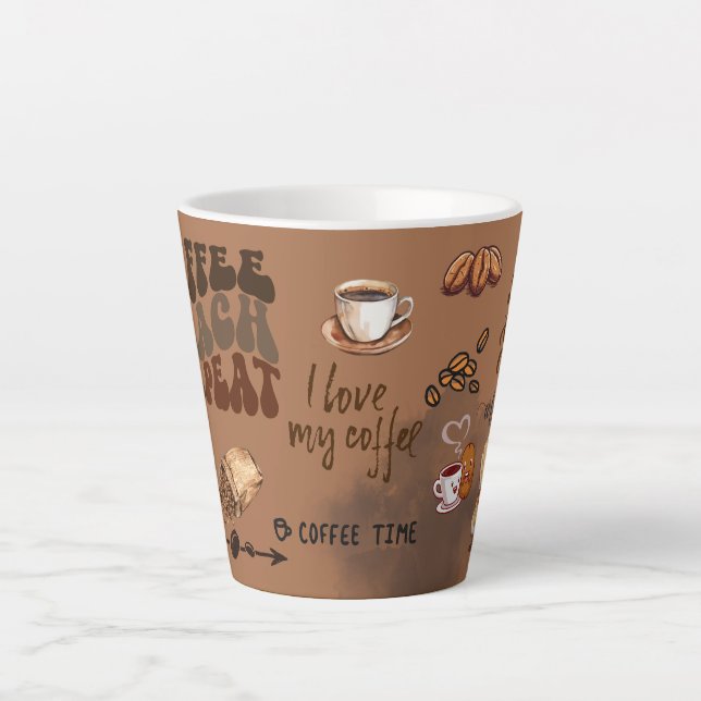 coffee teach repeat latte mug (Front)