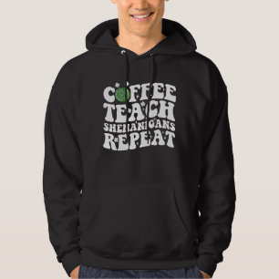 Coffee Teach Shenanigans Repeat Disco Ball Teacher Hoodie