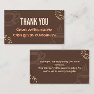 Coffee Thank You Minimal Cafe Card