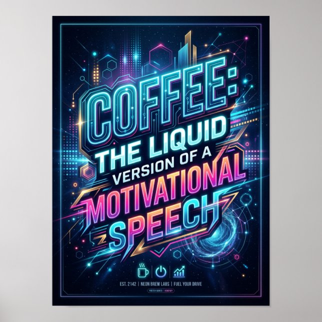 coffee the liquid version of motivational speech poster (Front)