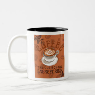 Coffee The Old School Energy Drink Two-Tone Coffee Mug