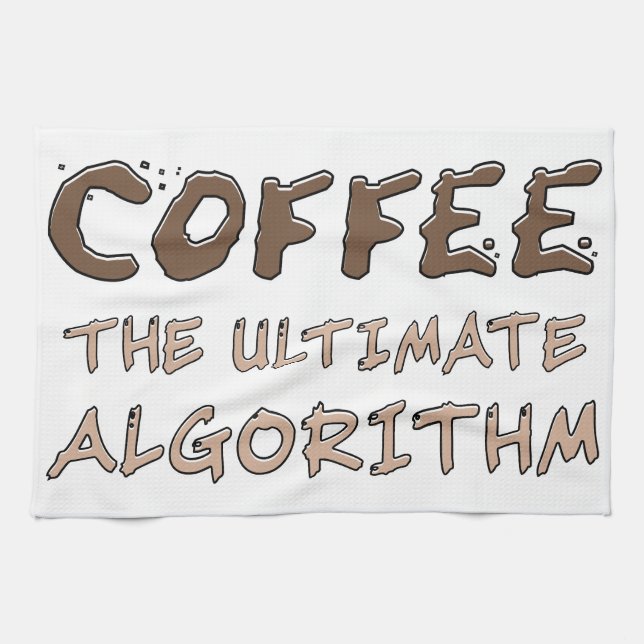 Coffee The Ultimate Algorithm Funny Programmer Tea Towel (Horizontal)