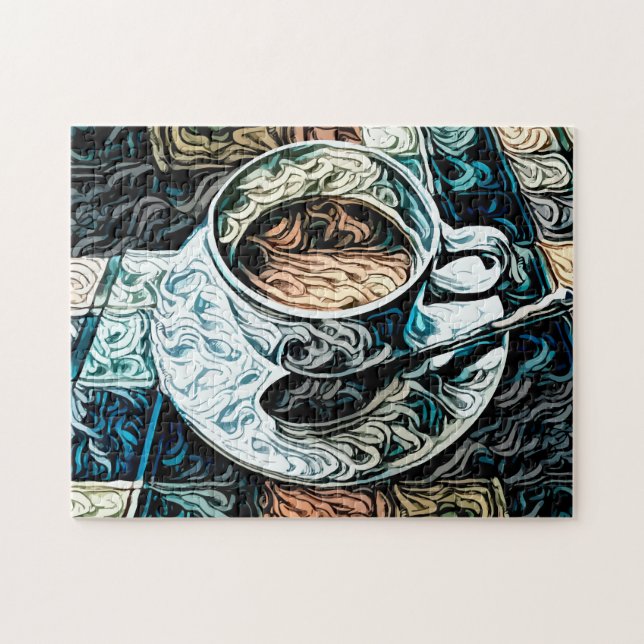 Coffee Theme Artistic Still Life Painting Jigsaw Puzzle (Horizontal)