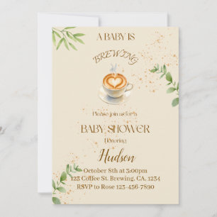 Coffee theme baby shower invitation