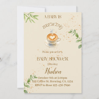 Coffee theme baby shower invitation
