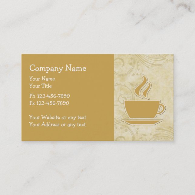 Coffee Theme Business Cards (Front)