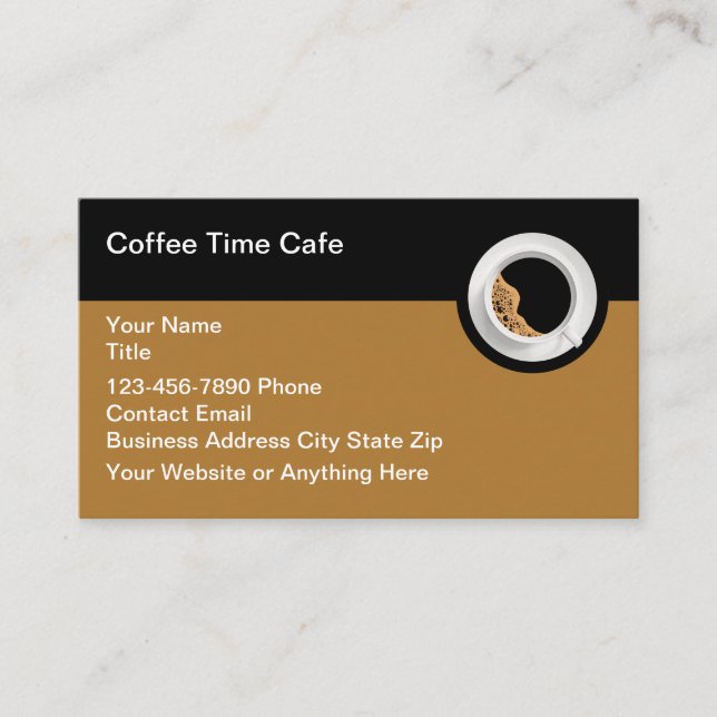 Coffee Theme Cafe And Restaurant  Business Card (Front)