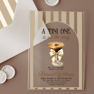 Coffee Theme Espresso Martini Bow Baby Shower Acrylic Invitations