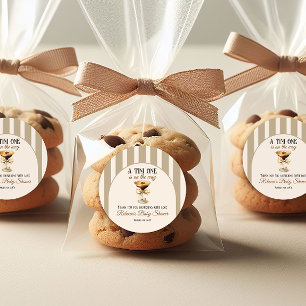 Coffee Theme Espresso Martini Bow Baby Shower Classic Round Sticker