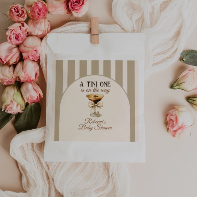 Coffee Theme Espresso Martini Bow Baby Shower Favour Bag (Creator Uploaded)