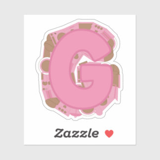 Coffee Theme Letter G Custom-Cut Vinyl Sticker