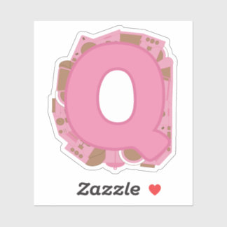 Coffee Theme Letter Q Custom-Cut Vinyl Sticker
